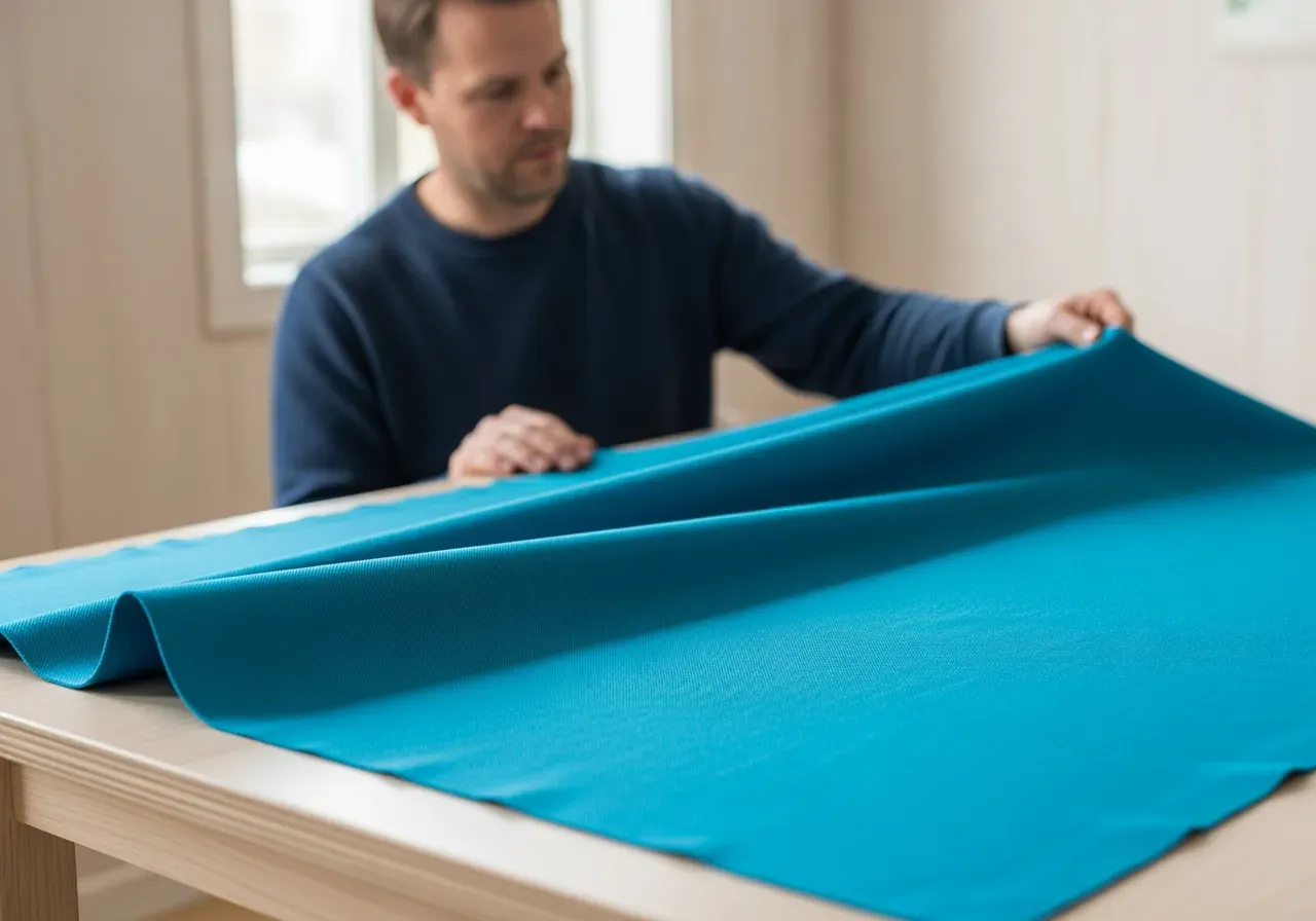 Cyan bomullskypert med färgäkthet