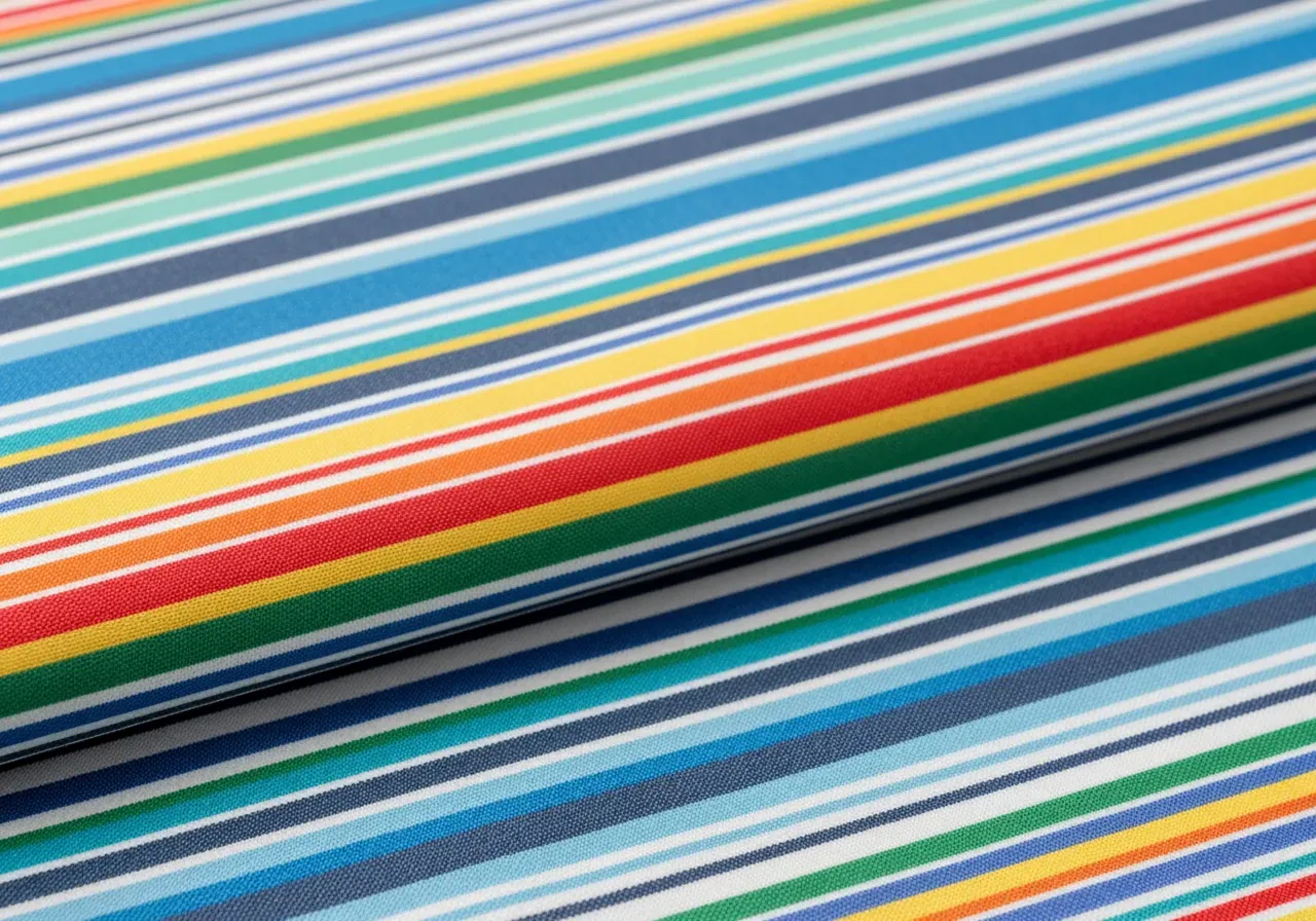 Flerfärgad randig bomullspoplin för skjortor