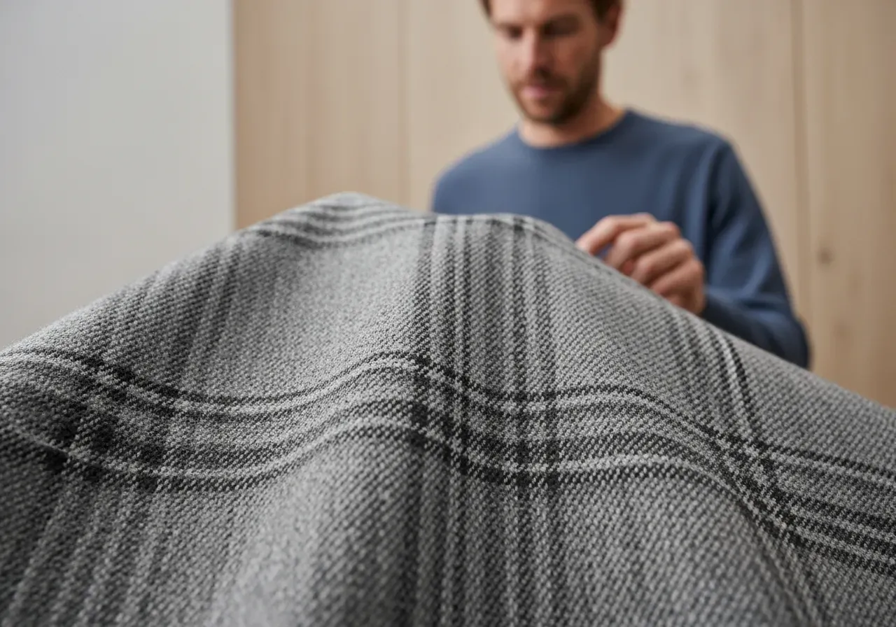 Grå rutig flanell i kypert