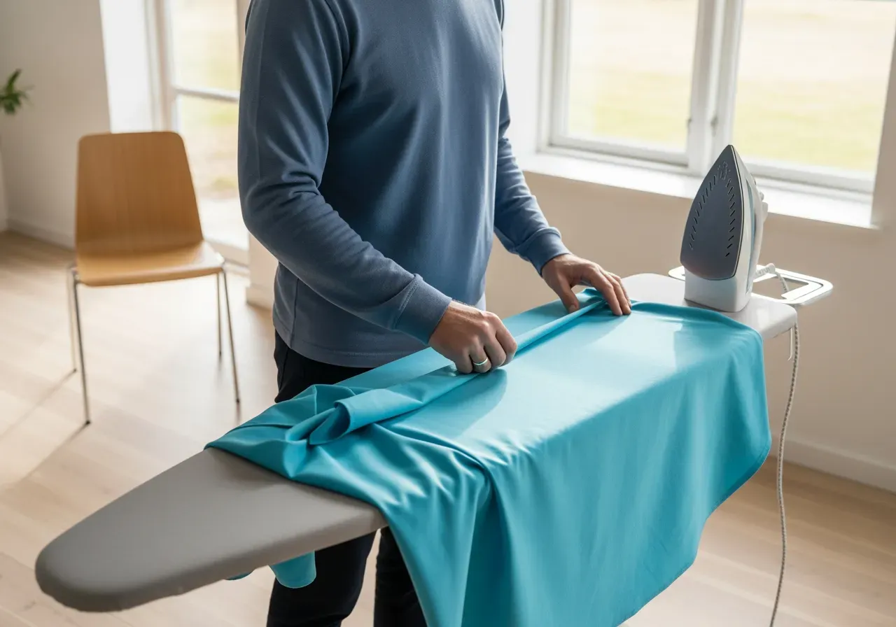 Cyan lättstruken bomullskypert för skjortor