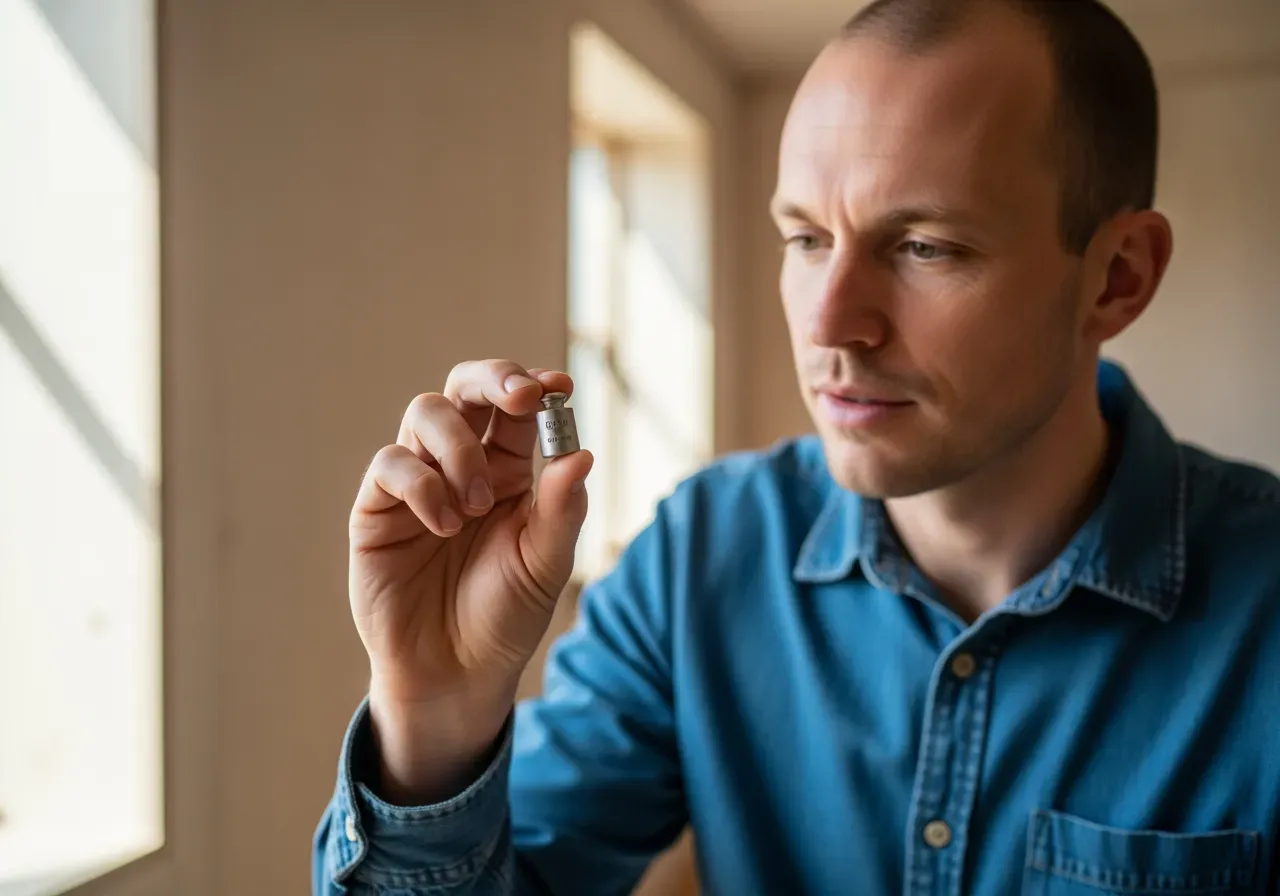 Gramvikt i blå jeansskjorta