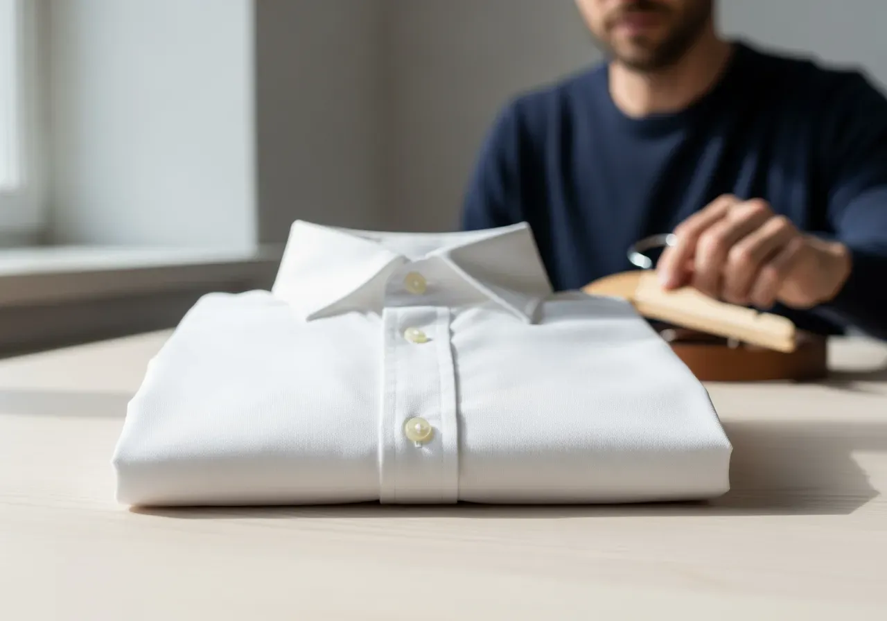 Vit twillskjorta i karibisk bomull