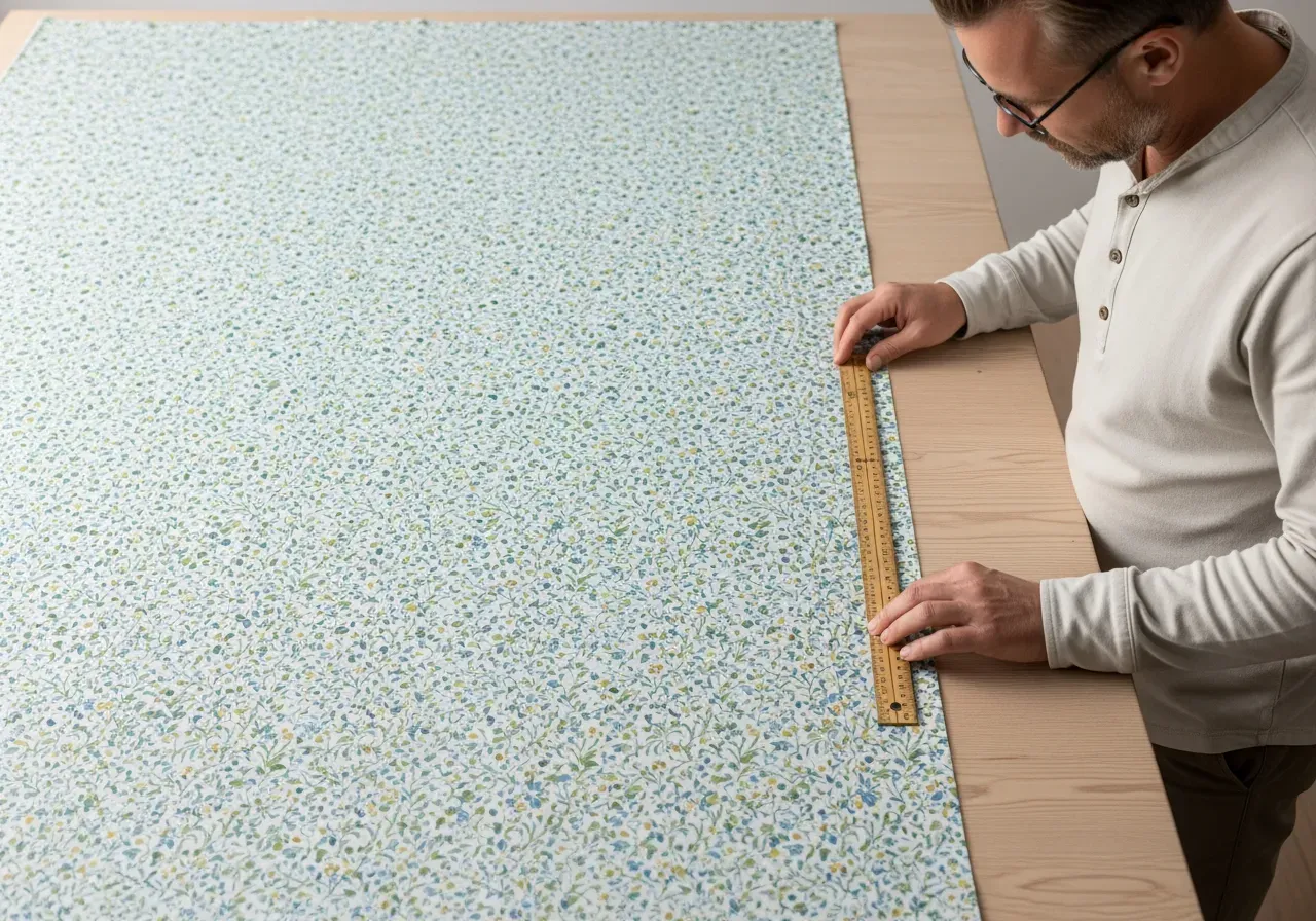 Blommig bomullspoplin och krympmån