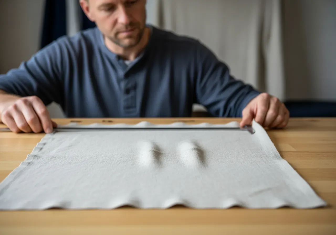 Krympning i linne för skjorttyg