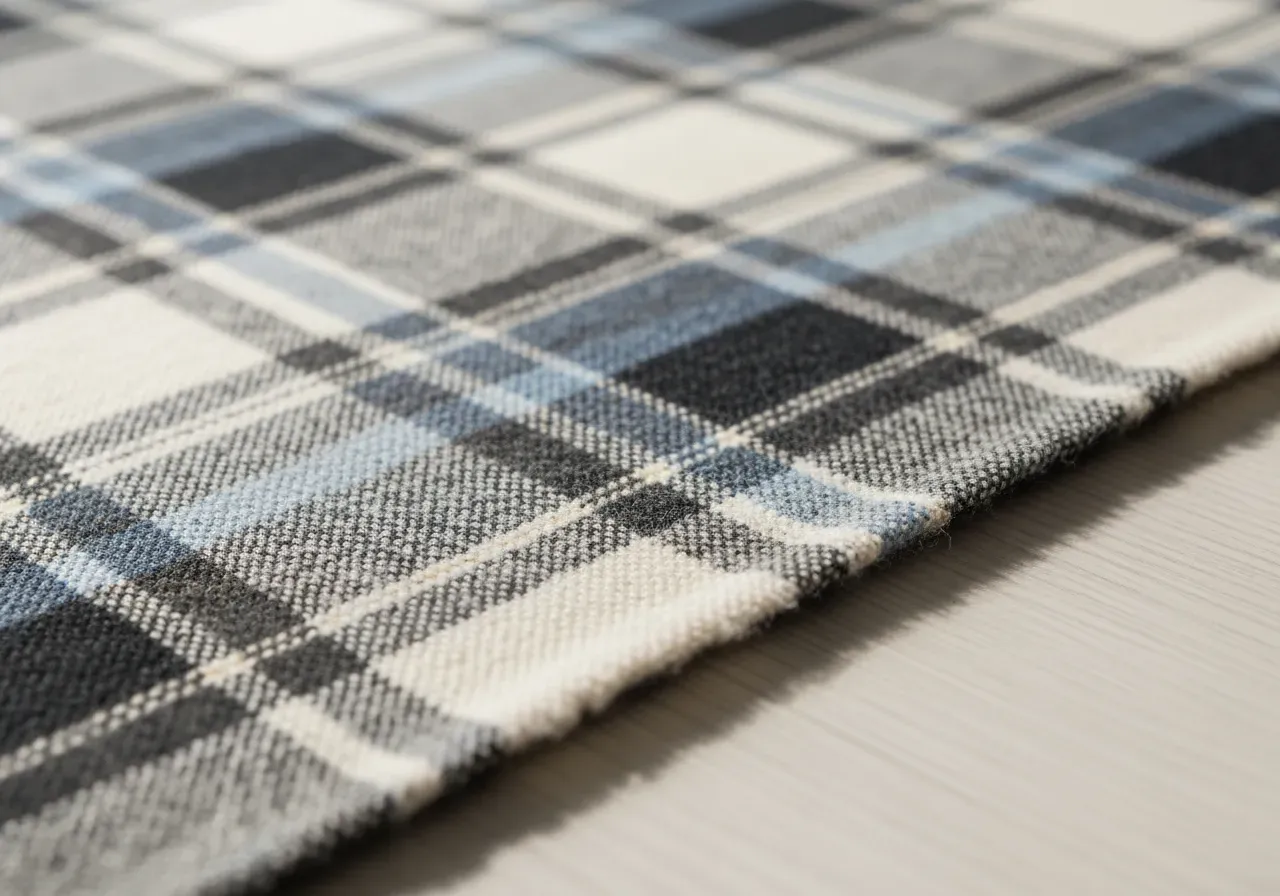 Rutig kypertflanell med borstad yta