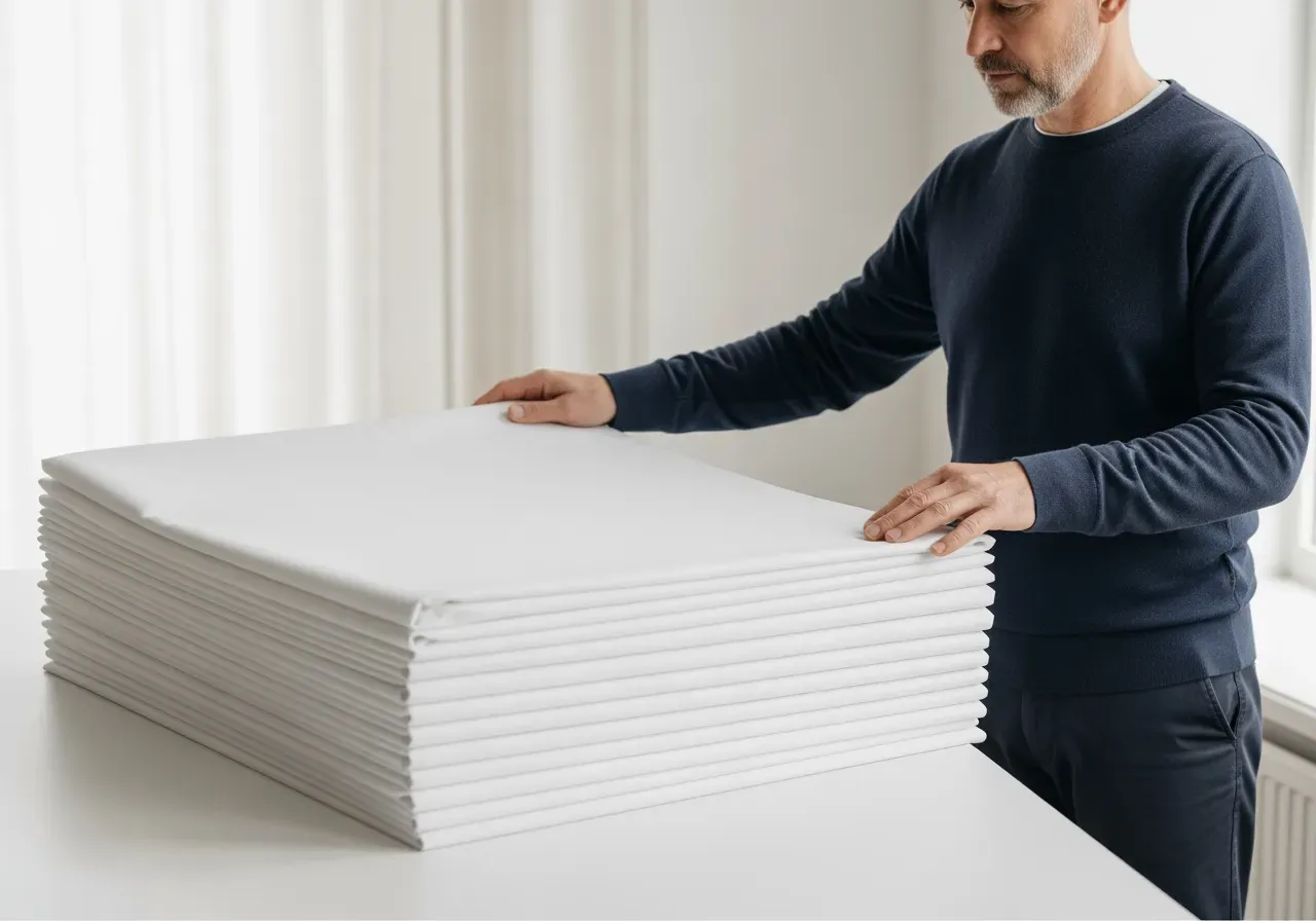 Vit långfibrig poplin utan noppor