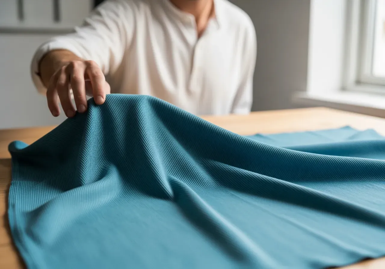 Cyan bomullskypert för lättstrukna skjortor