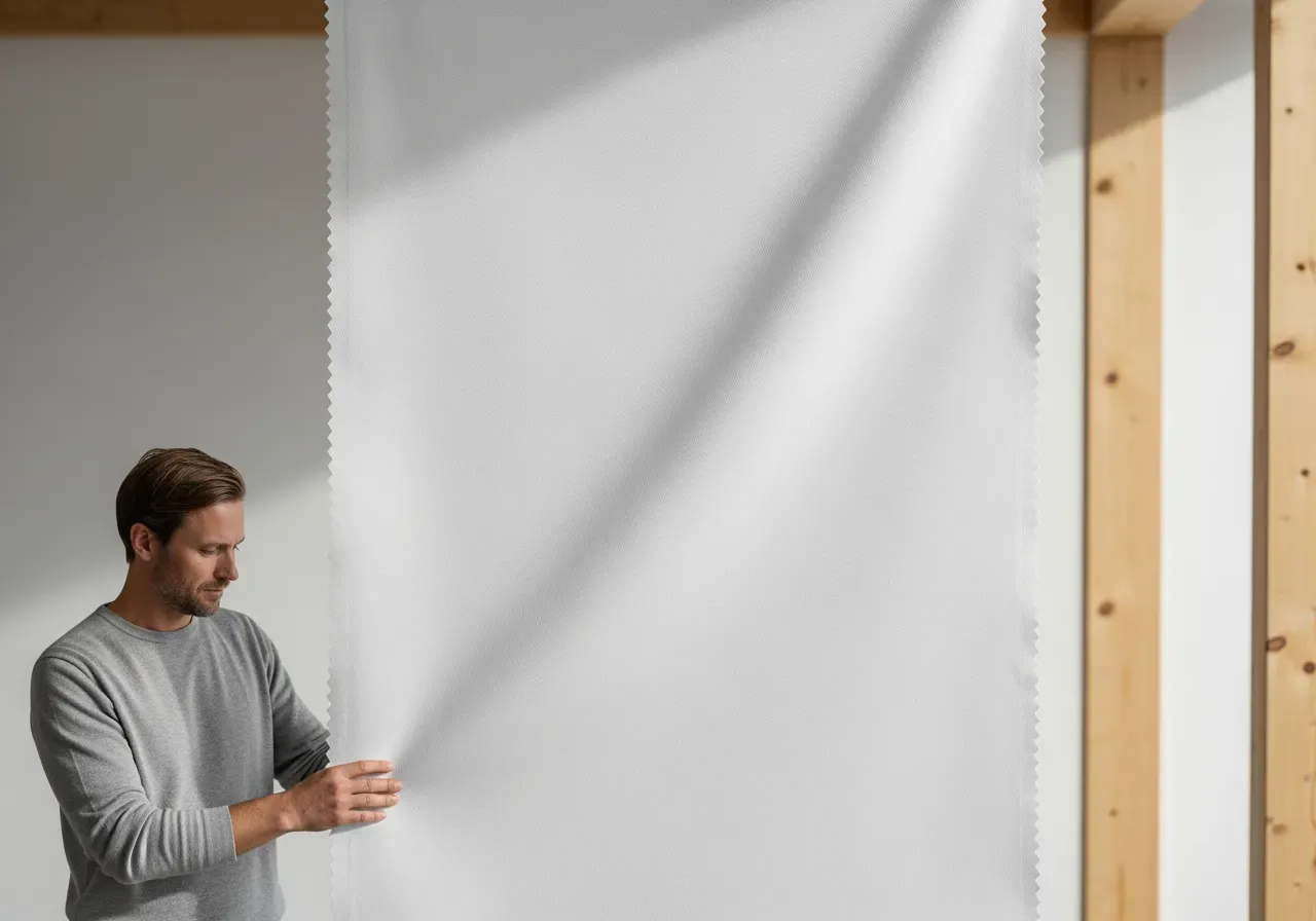 Vit lättstruken bomullstwill för skjortor