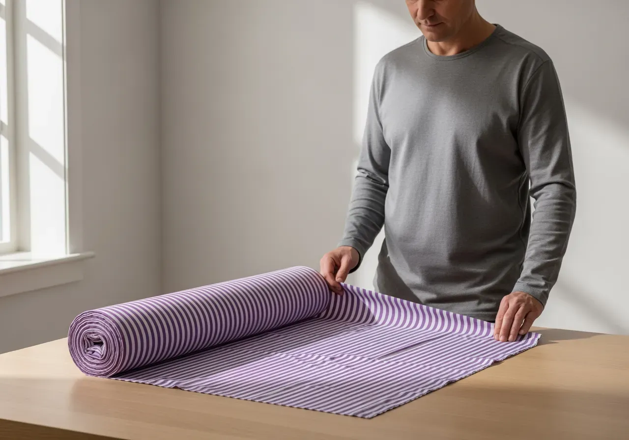 Lila randig poplin för skjortor