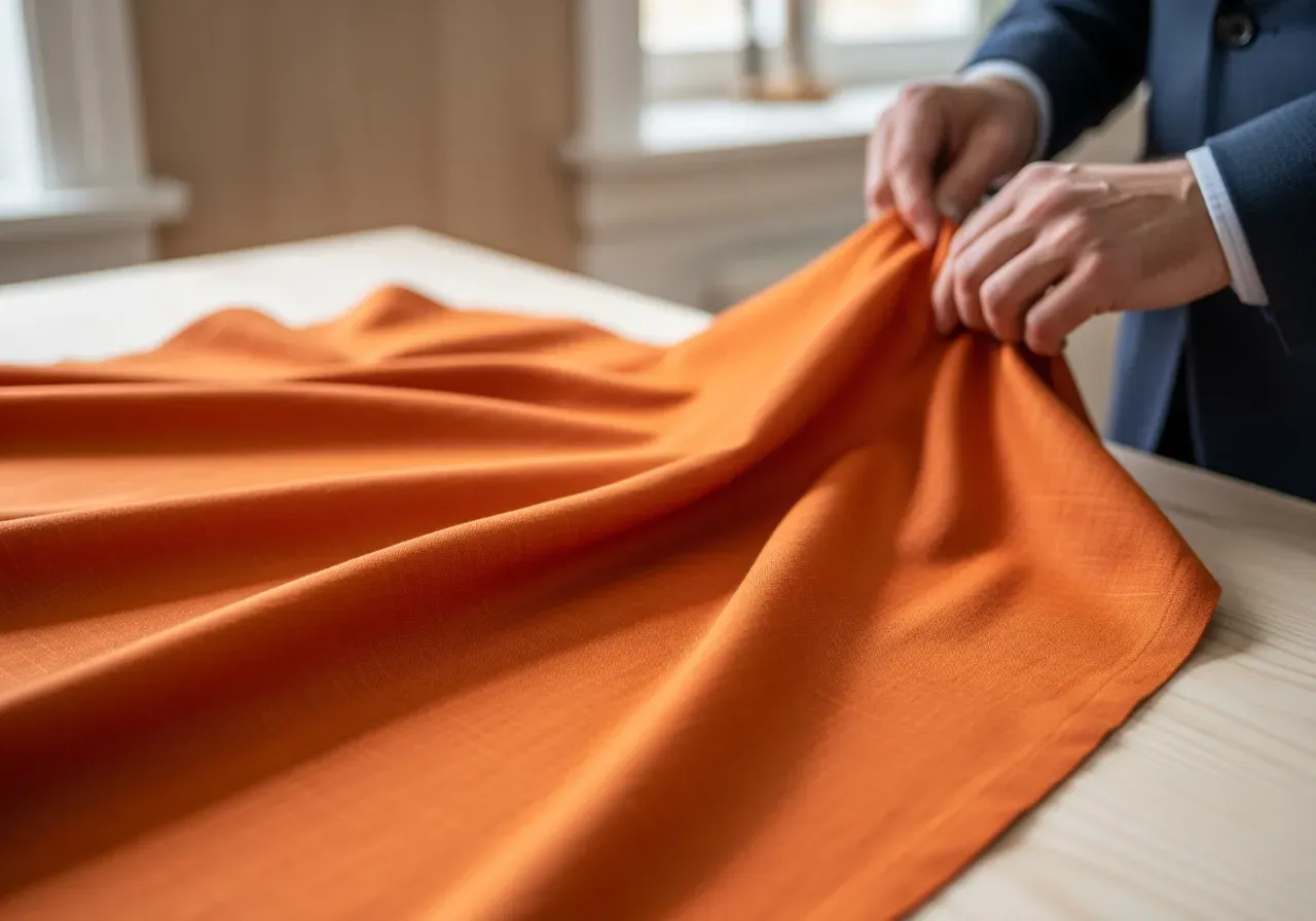 Orange bomullslinne för skjortor