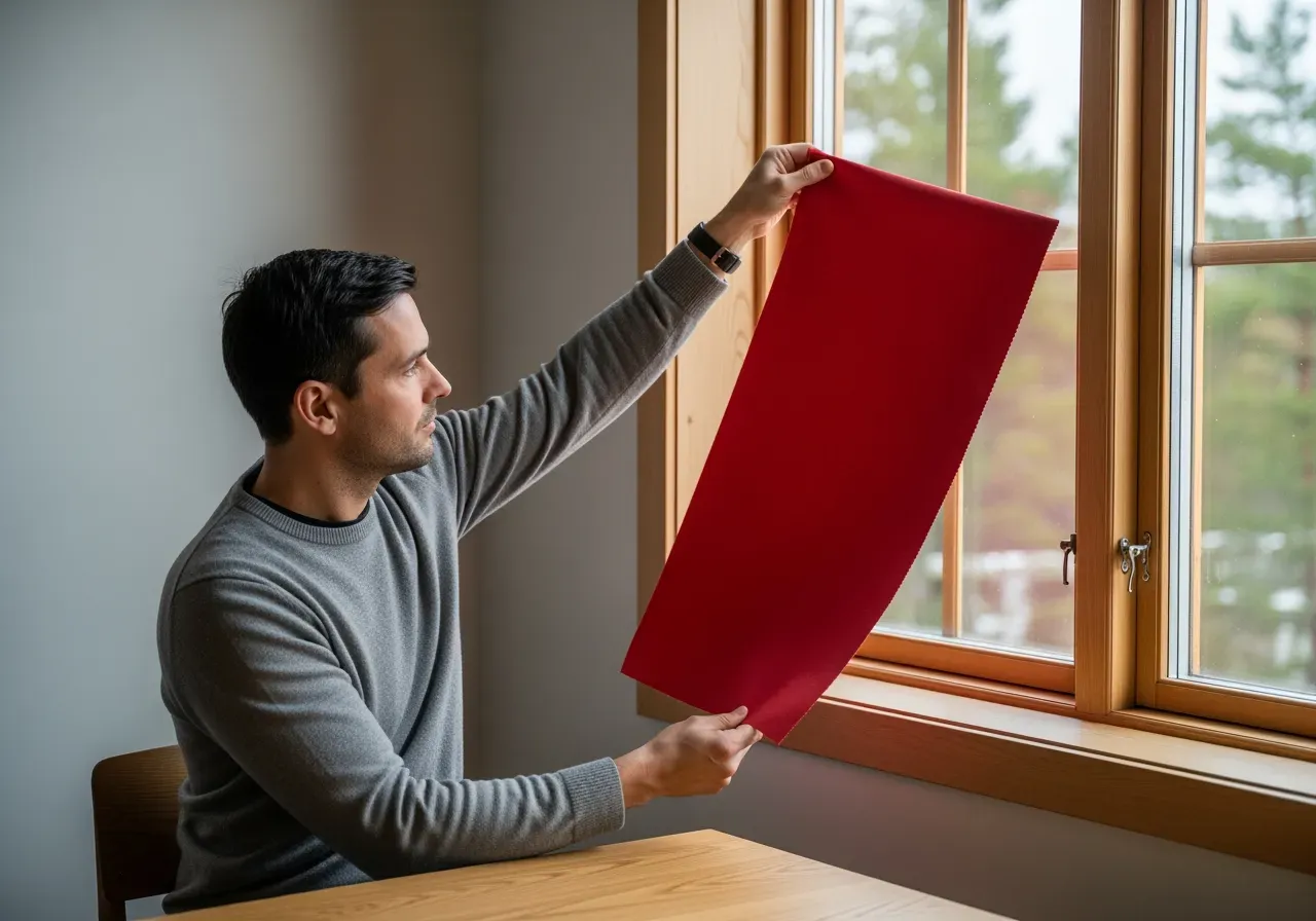 Ljusäkthet i röd poplin