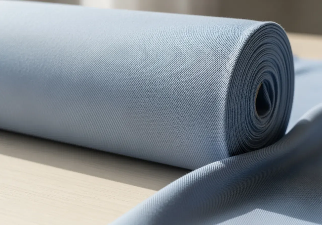 Ljusblå bomullskypert för slitstarka skjortor