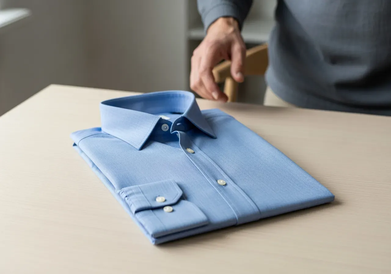 Ljusblå twill och bomullslinne