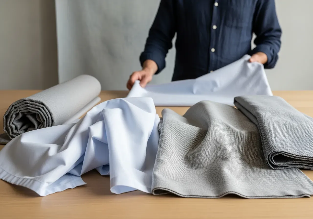 Luftig poplin och kypert för skjortor