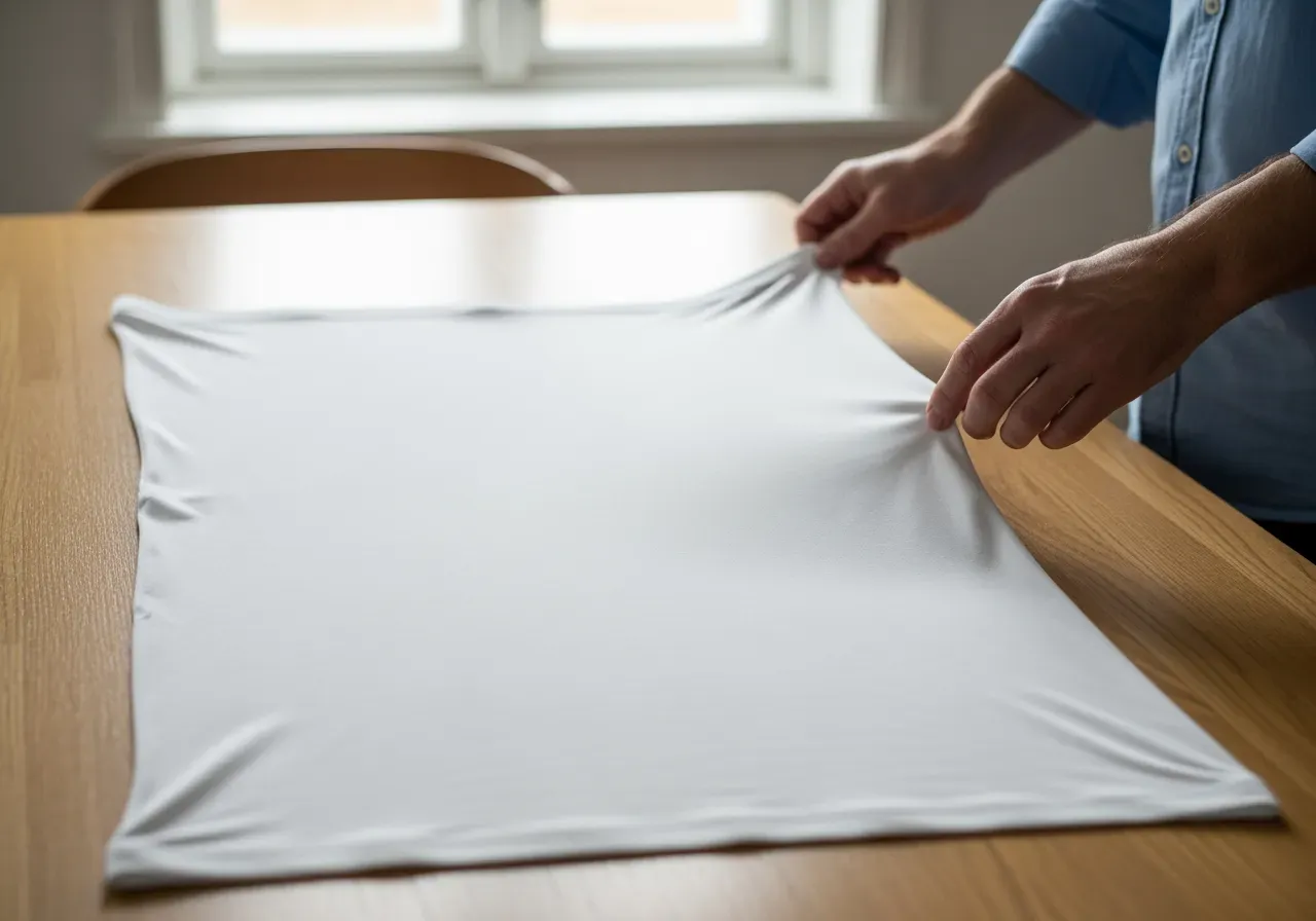 Vit stretchpoplin med lyster