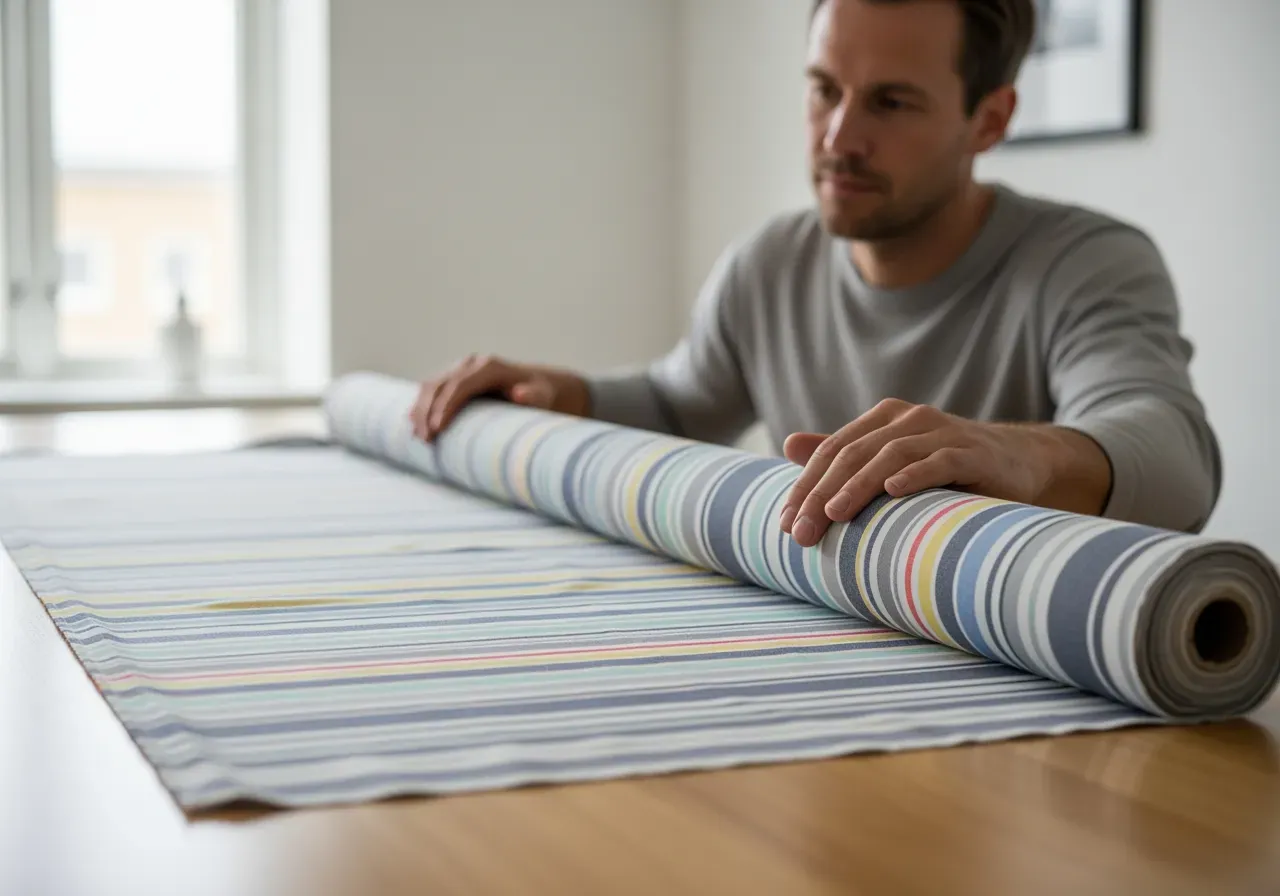 Flerfärgad randig bomullspoplin för skjortor