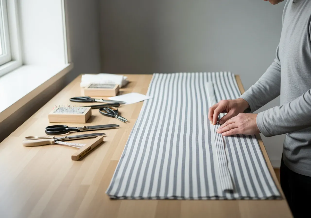 Mönsterpassning för randig poplin