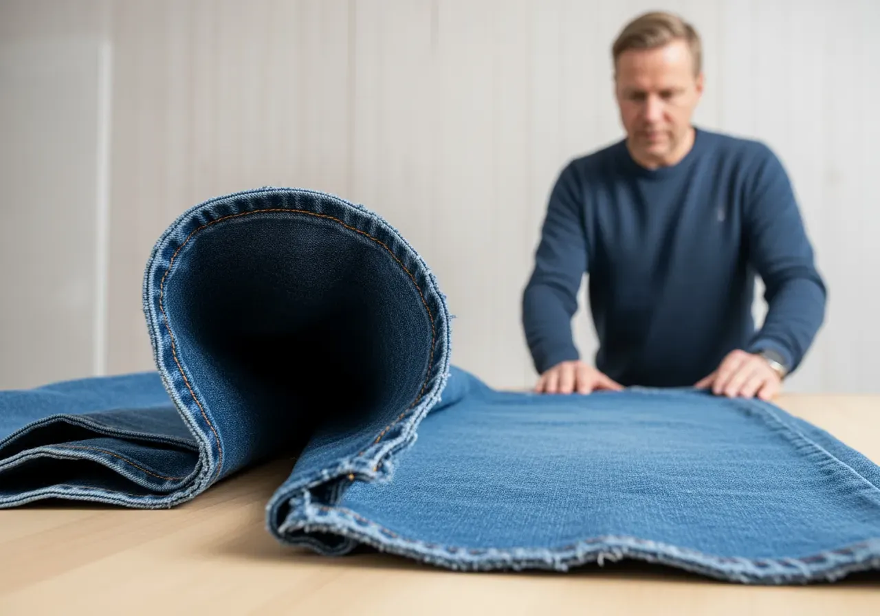 Nötningsmotstånd i blått jeanstyg