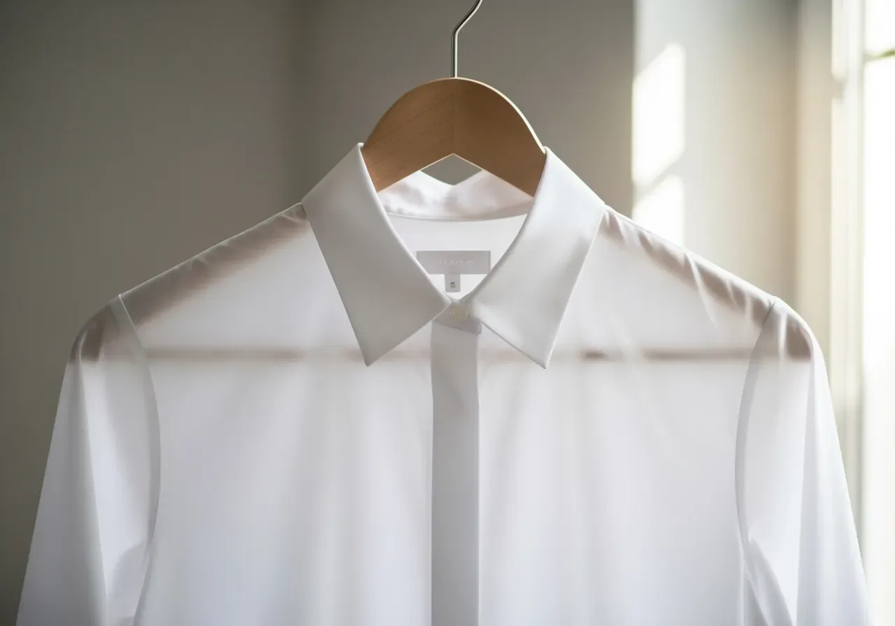 Opacitet i vit poplin skjorta