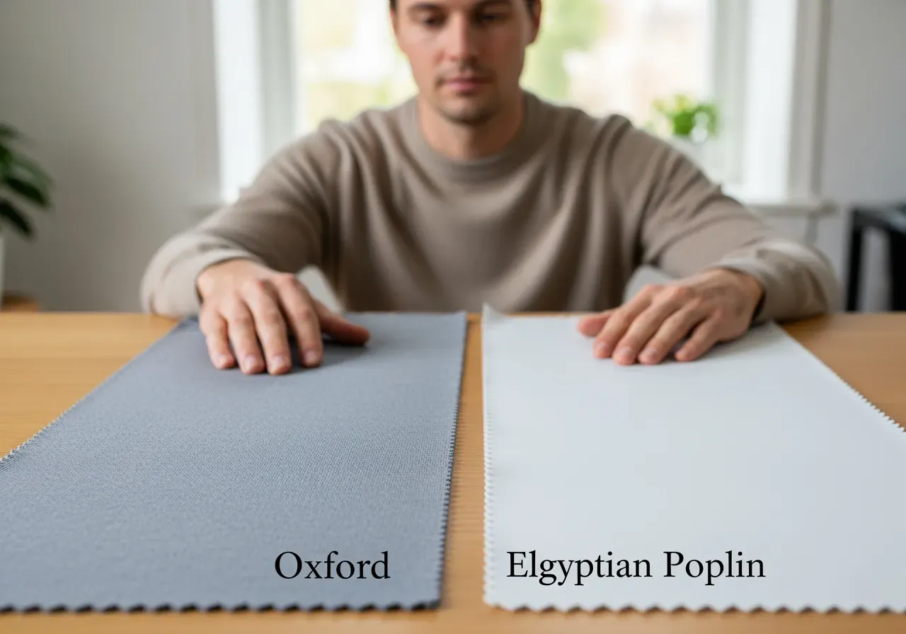 Oxford och egyptisk poplin jämförelse