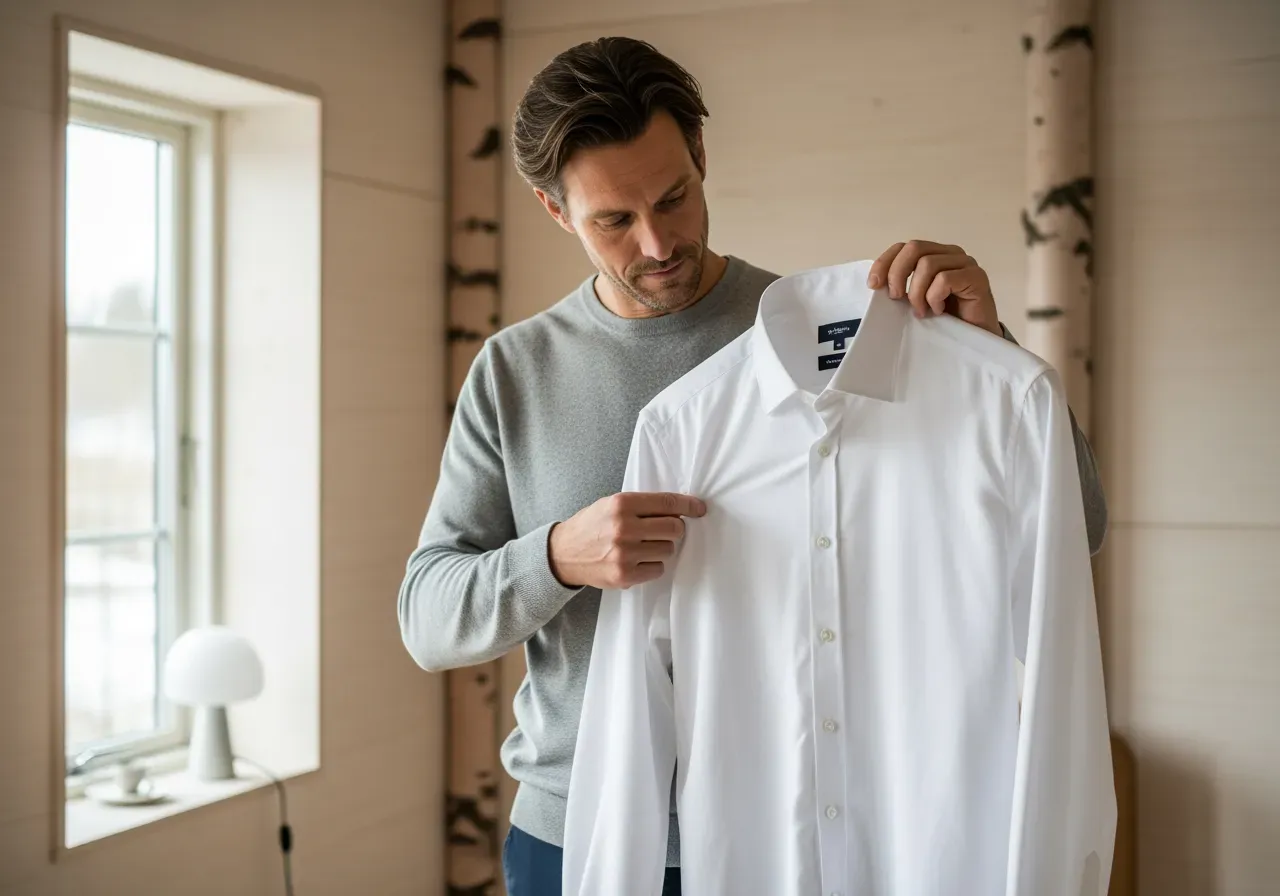 Vit skrynkelfri oxford och slitstyrka