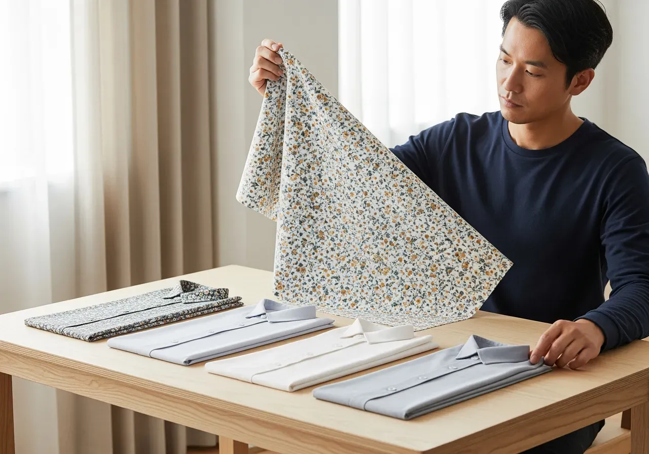 Blommig poplin och skjorttygers gramvikt