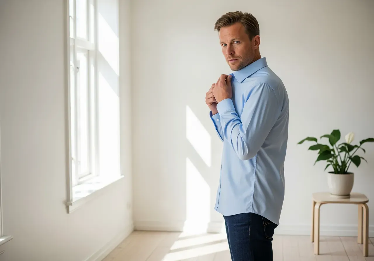 Andningsförmåga i bomullspoplin skjortor