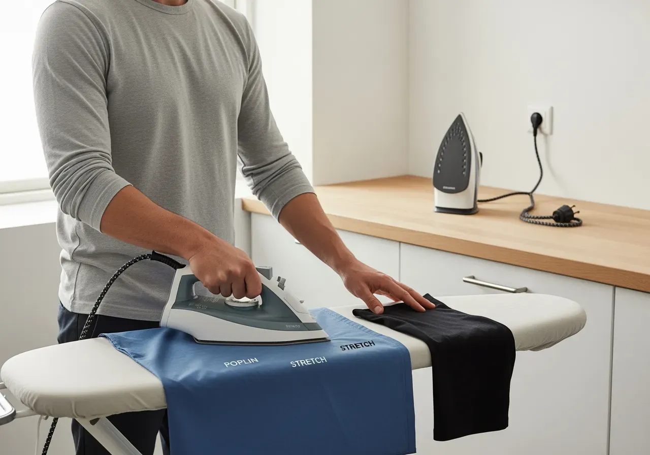 Stryktemperatur för poplin och stretch