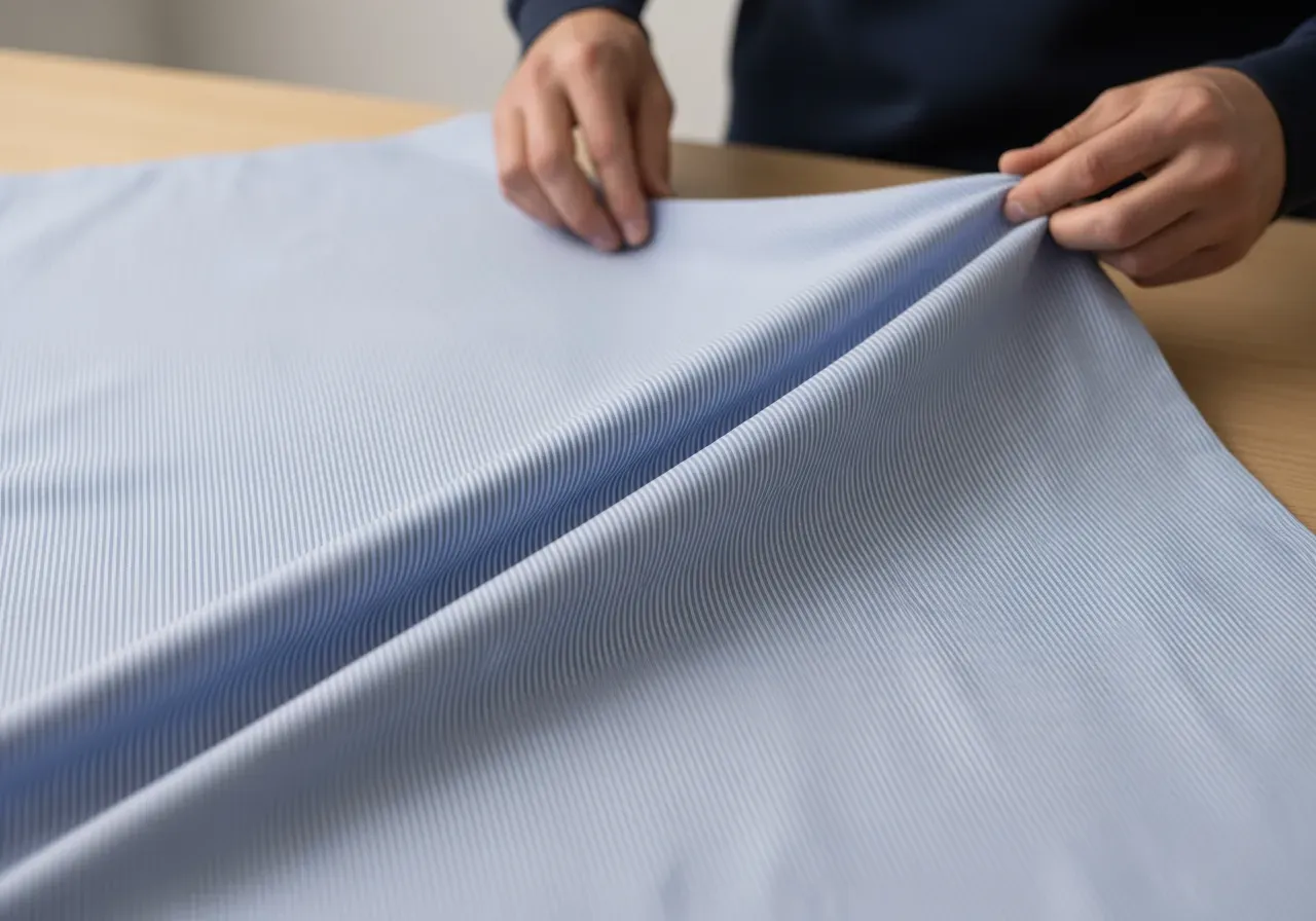 Ljusblå randig poplin för skjorta