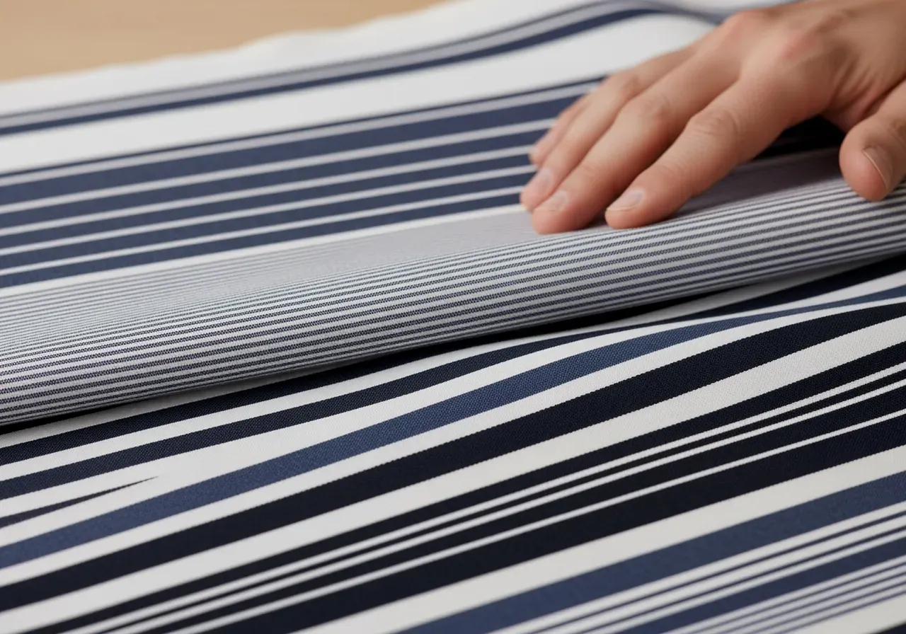 Randbredd och kontrast i randig poplin