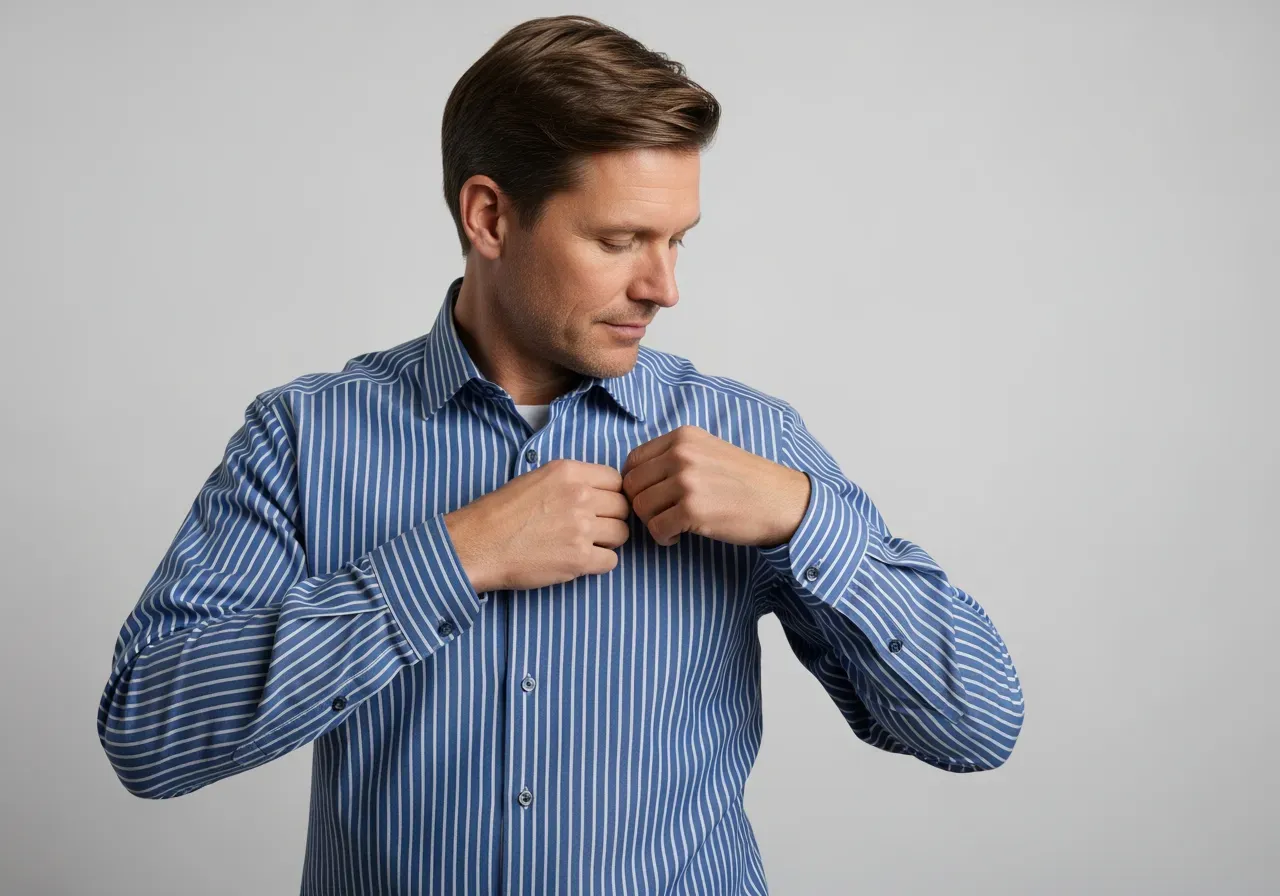 Randriktning för blå randig skjorta