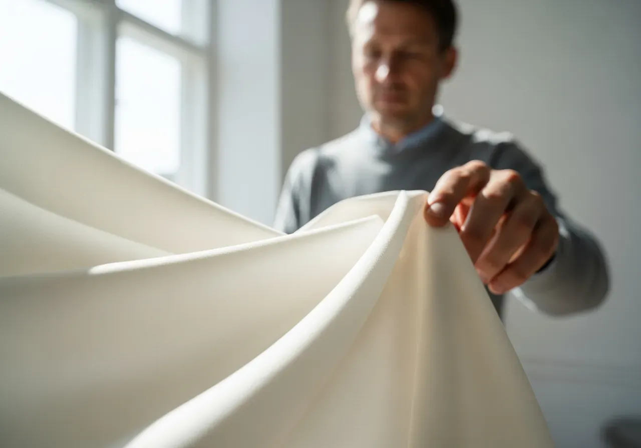 Elfenbensvit sidenpoplin för sval skjorta