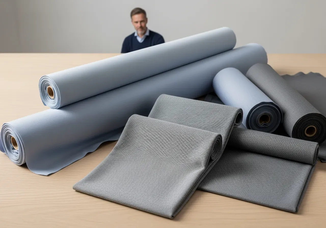 Silkespoplin och fin kypert för skjortor