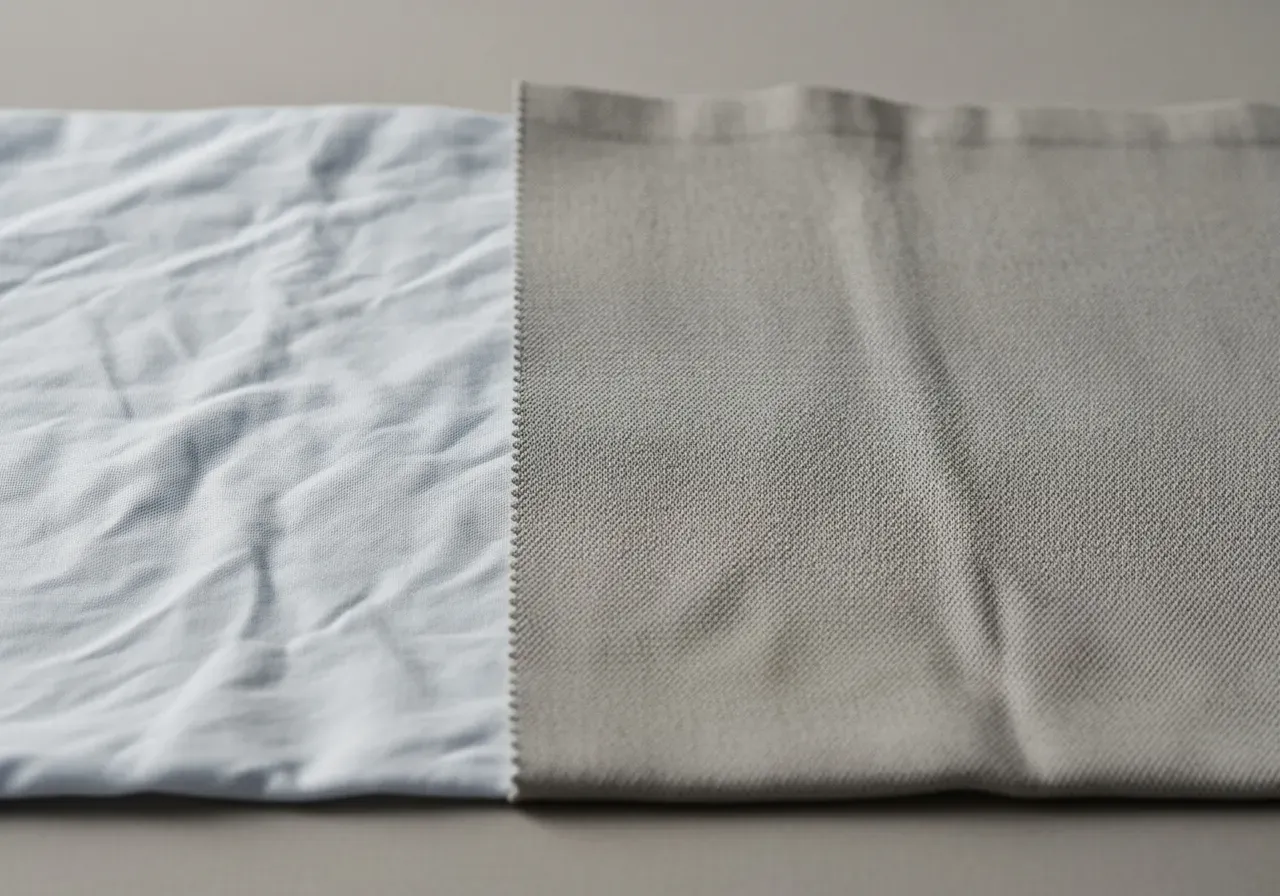 Skrynkelbenägenhet i oxford och twill