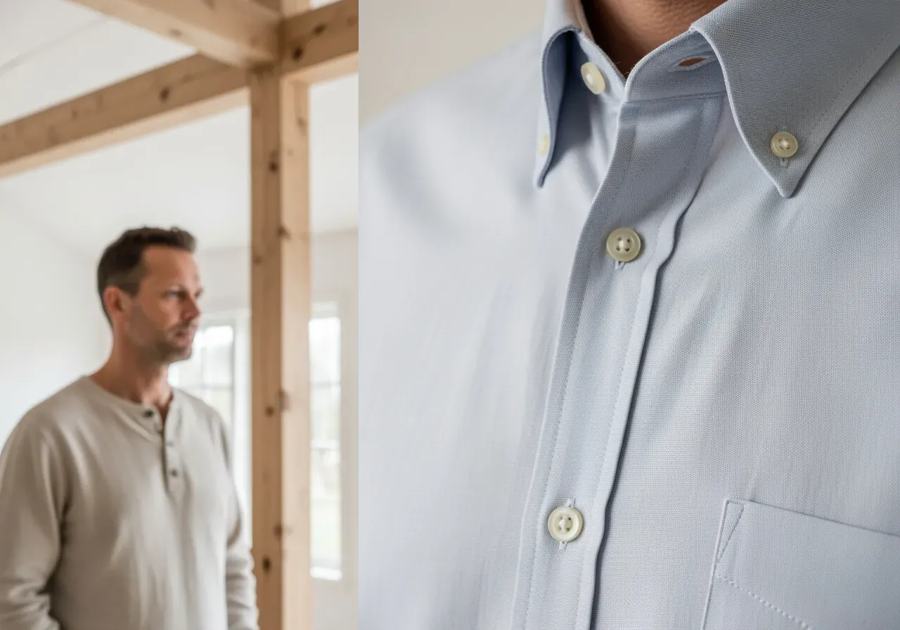 Skrynkelfri bomullsoxford och andning