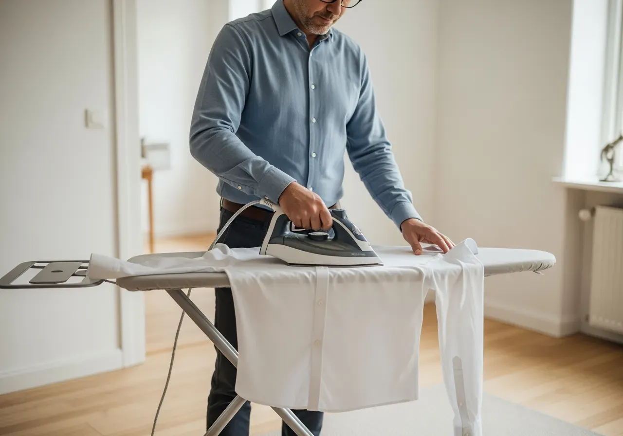 Person stryker vit poplinskorta